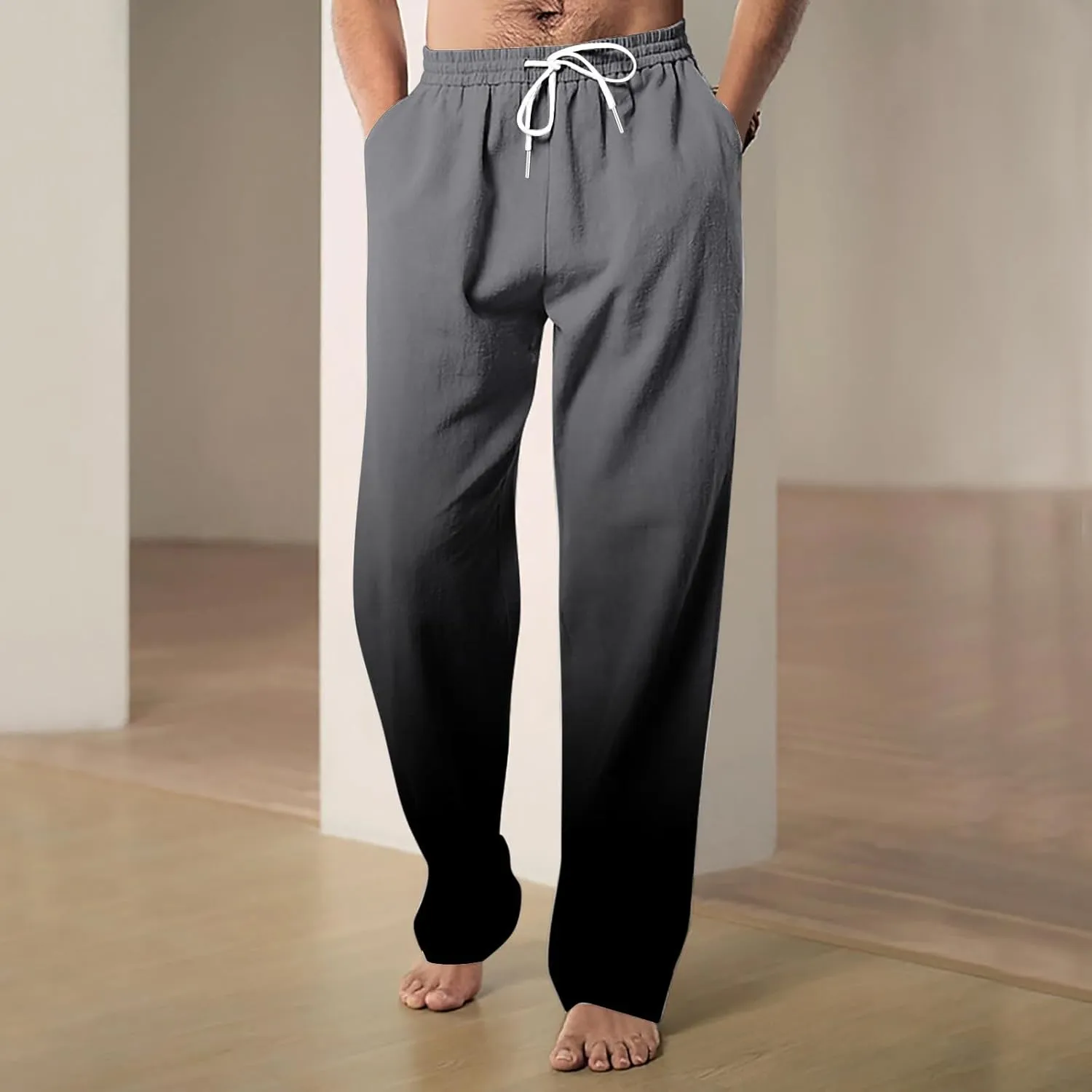Mens Ombr Gradient Jogger Pants with Drawstring Elastic Relax Casual Sweatpants for Men Side Pockets Lounge Travel