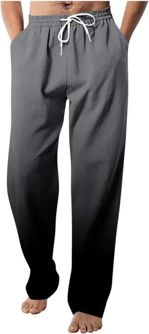Mens Ombr Gradient Jogger Pants with Drawstring Elastic Relax Casual Sweatpants for Men Side Pockets Lounge Travel
