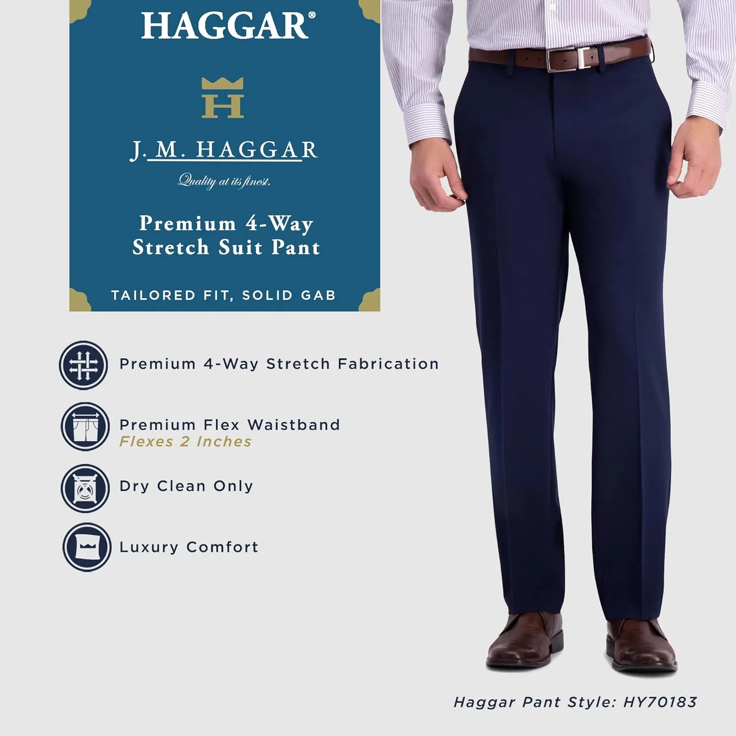 Men's Premium Classic & Straight Fit Suit Separate Pant-Reg. and Big & Tall Sizes