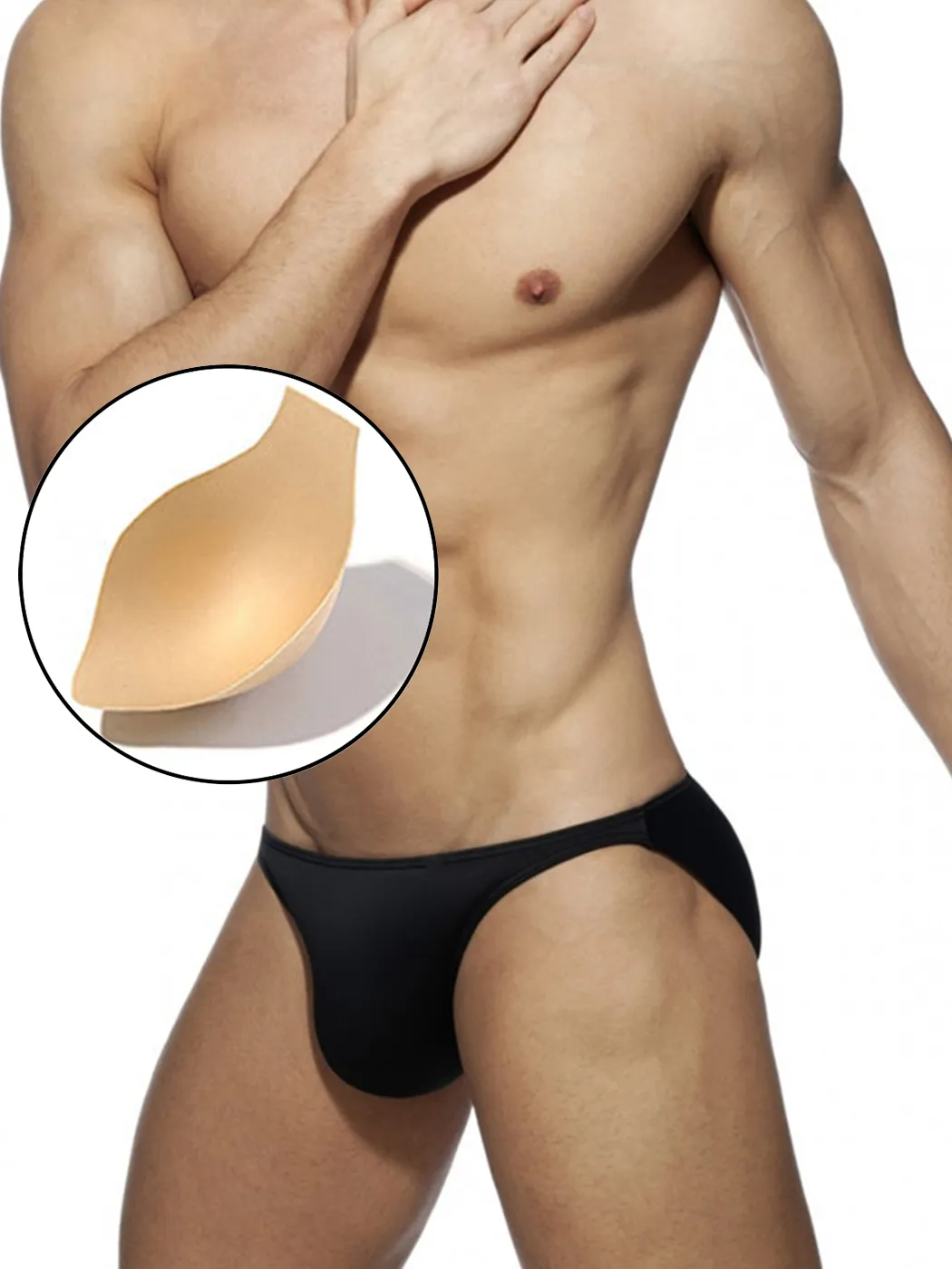 Mens Sexy Swim Briefs with Removable Pad