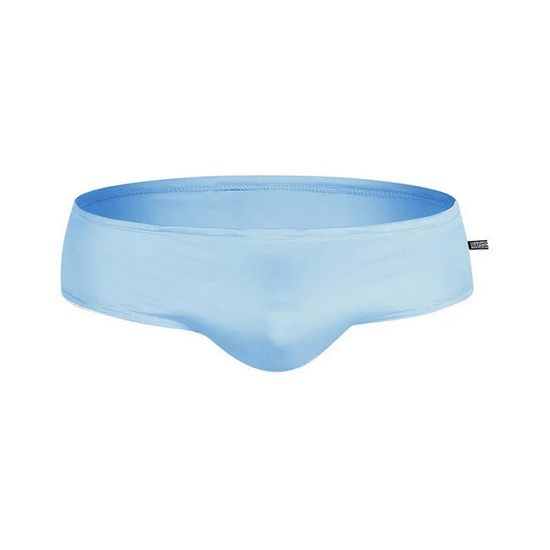 Mens Solid Color Quick-drying Pouch Swim Briefs
