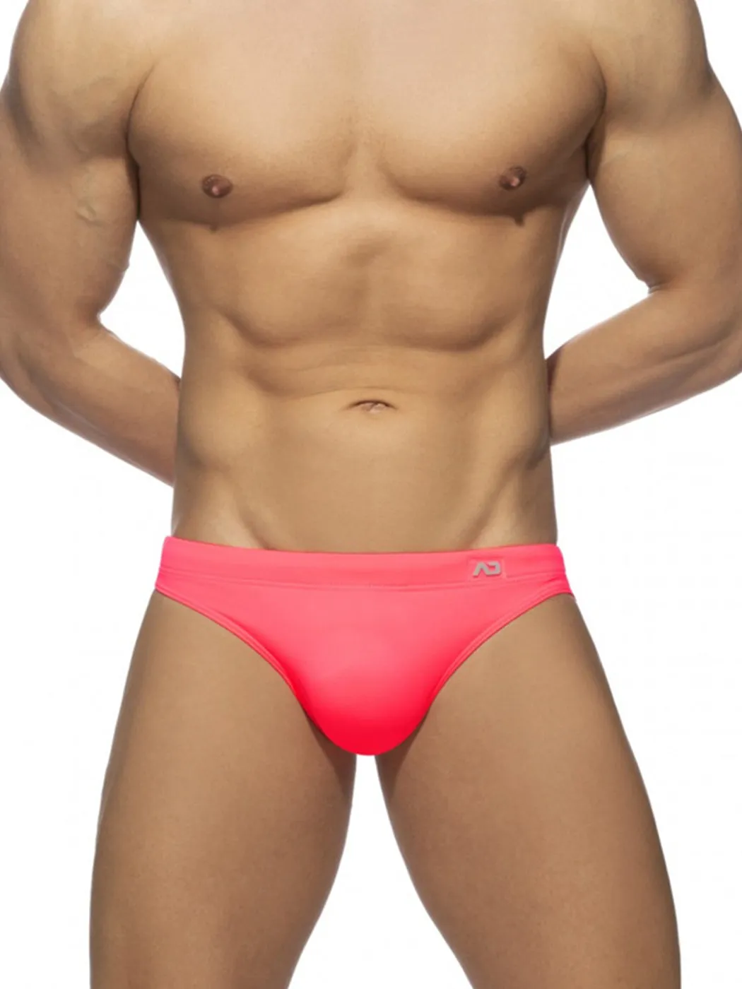 Mens Solid Color Swim Briefs with Removable Pad