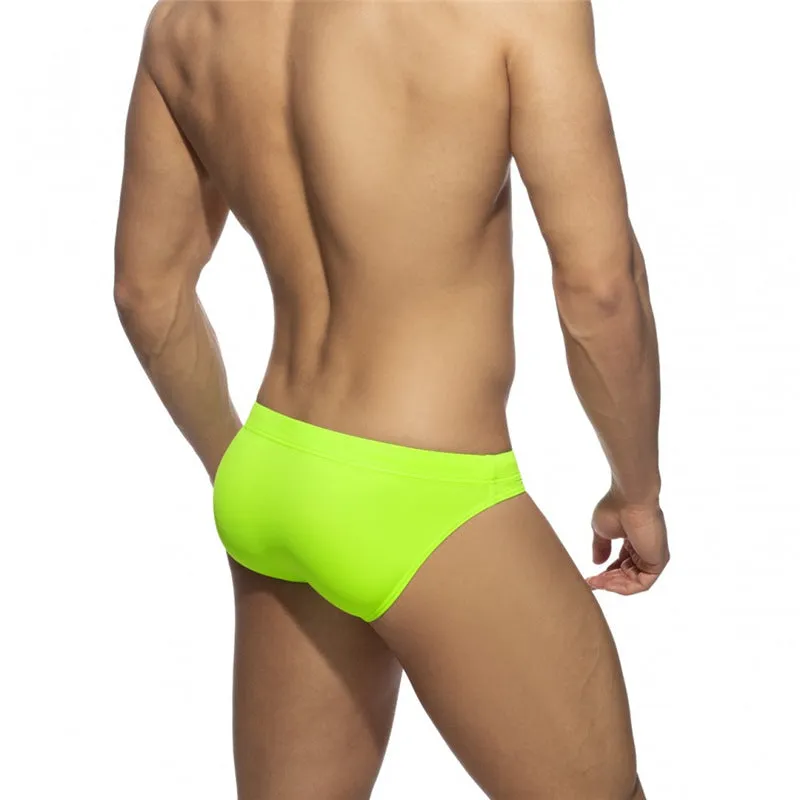 Mens Solid Color Swim Briefs with Removable Pad