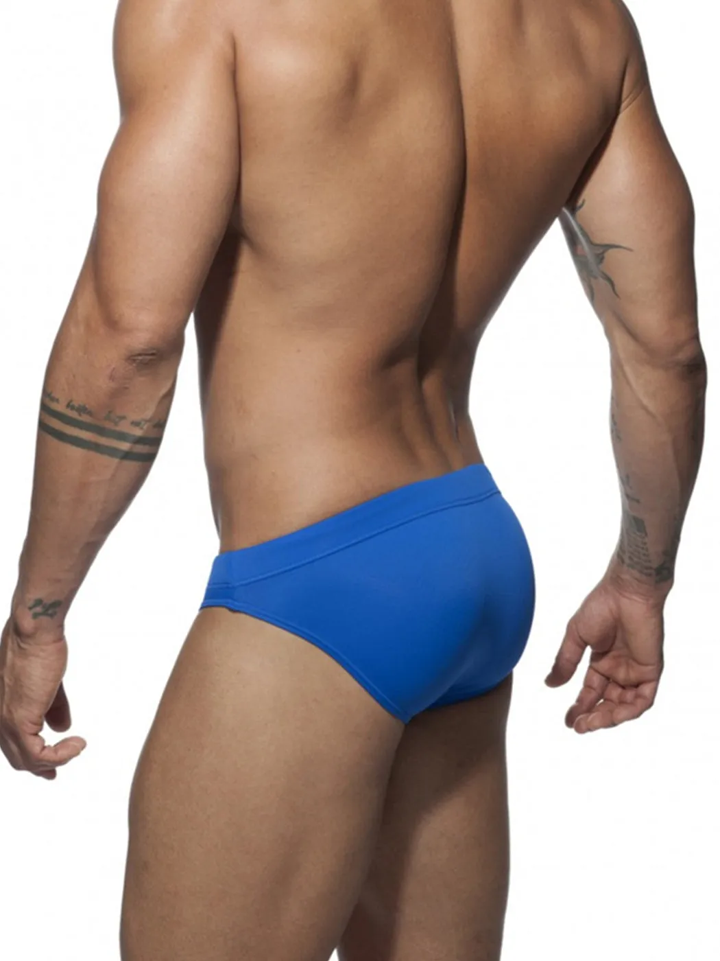Mens Solid Color Swim Briefs with Removable Pad