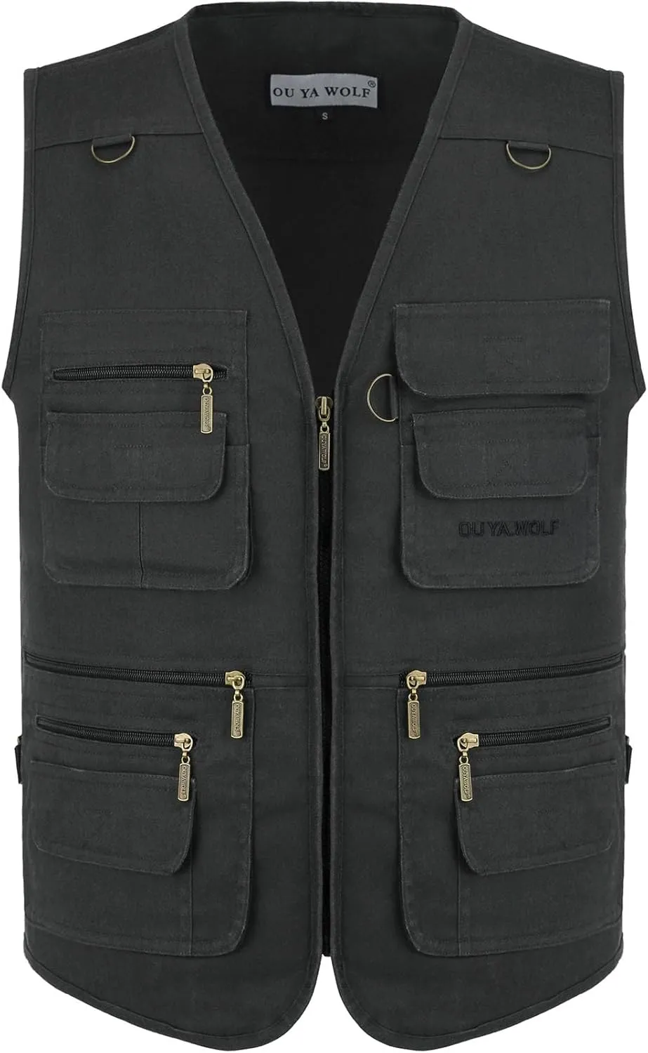 Men's Stone Washed Multi-pocketed Hunting Travel Fishing Utility Work Cargo Outerwear Outdoor Vest
