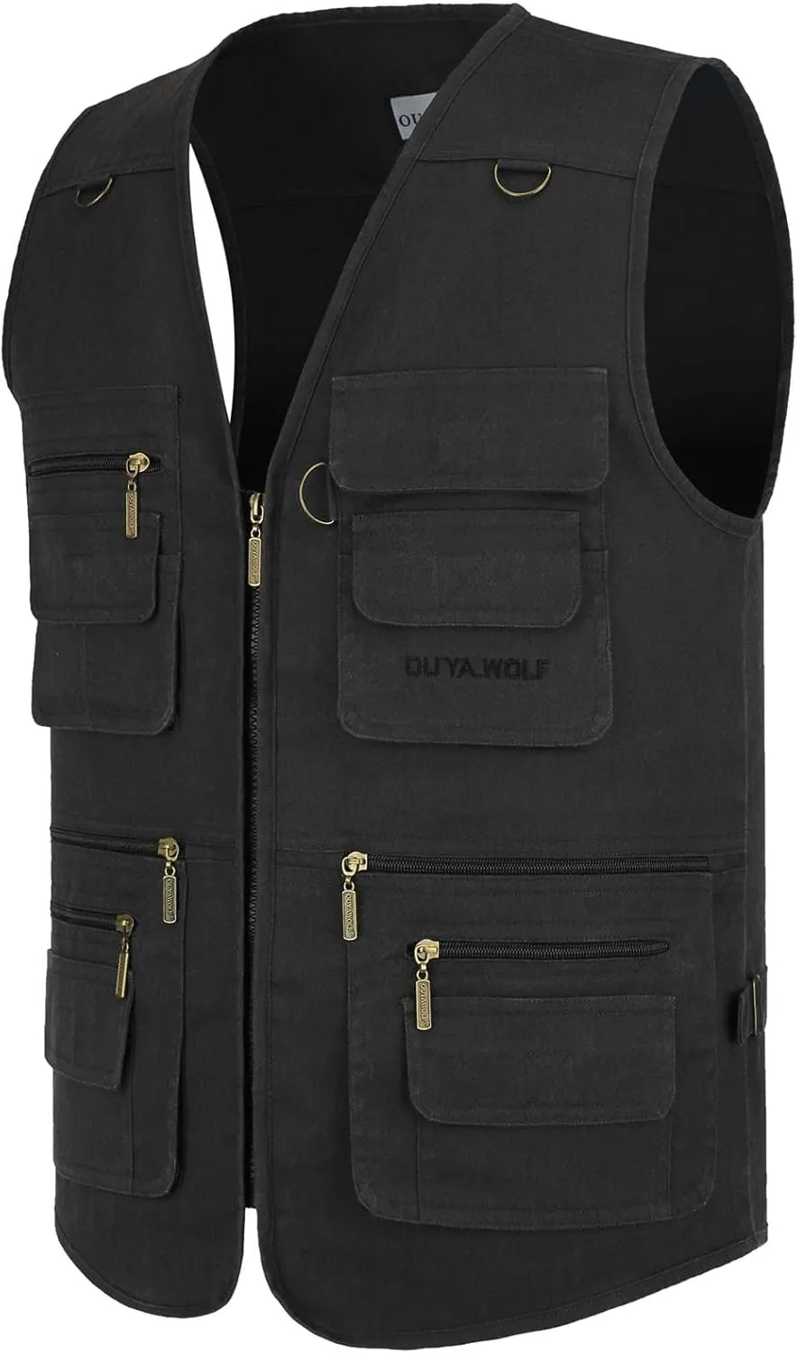 Men's Stone Washed Multi-pocketed Hunting Travel Fishing Utility Work Cargo Outerwear Outdoor Vest
