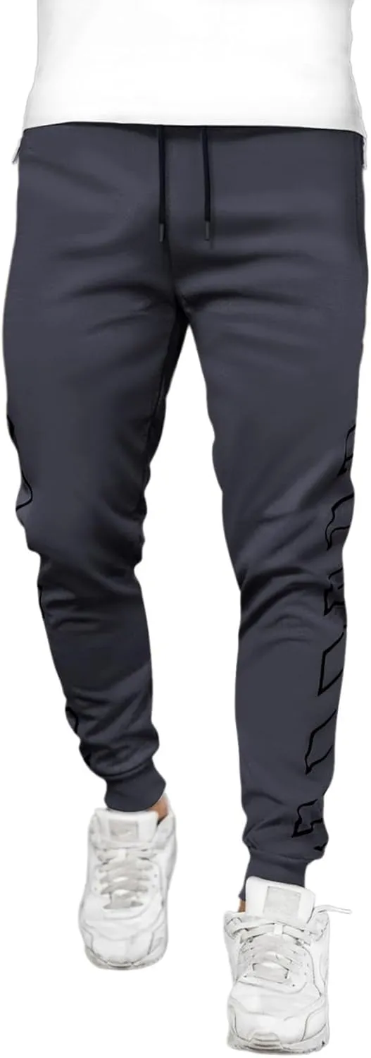 Men's Sweatpants Drawstring Joggers with Pockets Slim Fit Workout Pants Athletic Gym Trousers Work Pants for Men