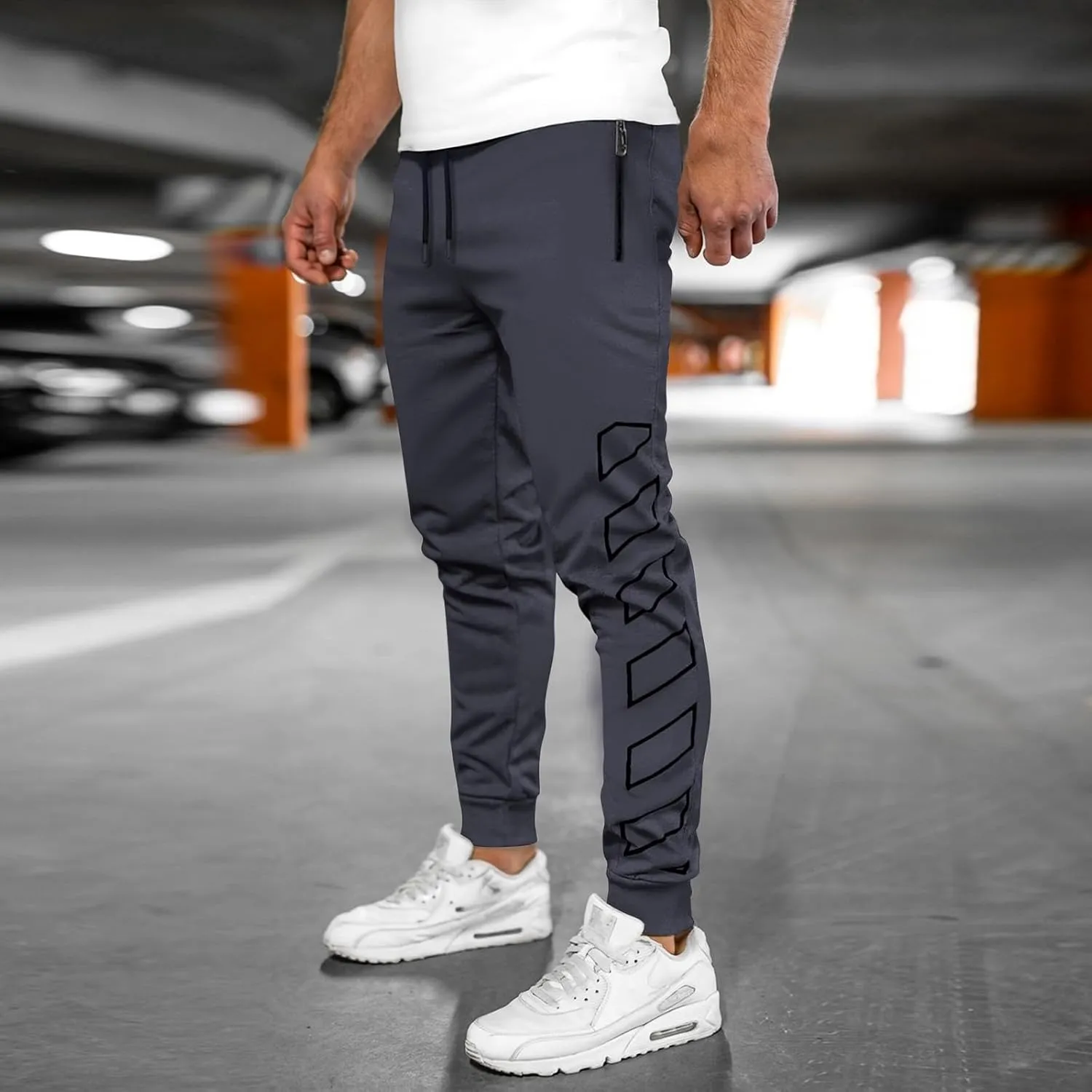 Men's Sweatpants Drawstring Joggers with Pockets Slim Fit Workout Pants Athletic Gym Trousers Work Pants for Men