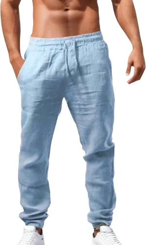Mens Workout Gym Pant Casual Sweatpants Straight-Leg Joggers Running Hip Hop Y2K Trousers Summer Beach Pants