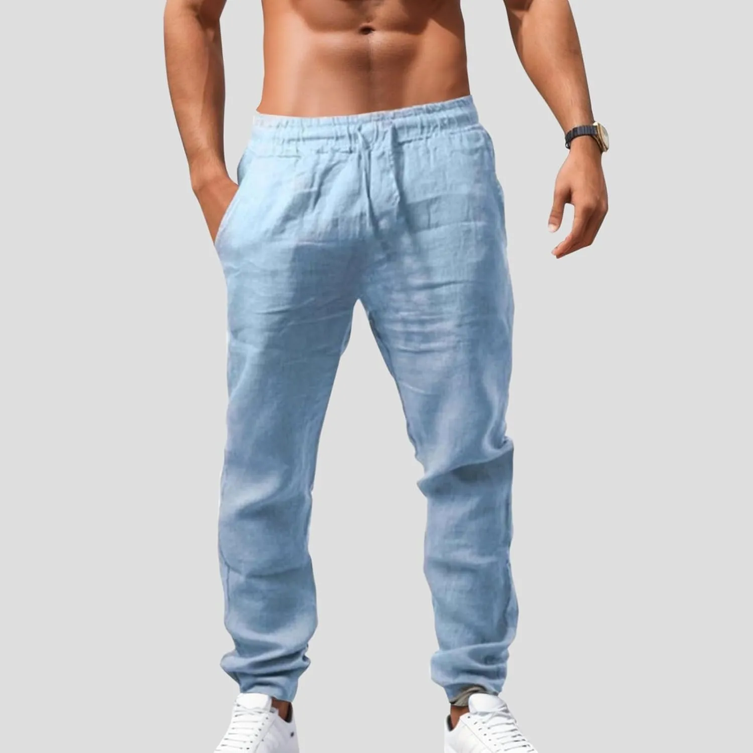 Mens Workout Gym Pant Casual Sweatpants Straight-Leg Joggers Running Hip Hop Y2K Trousers Summer Beach Pants