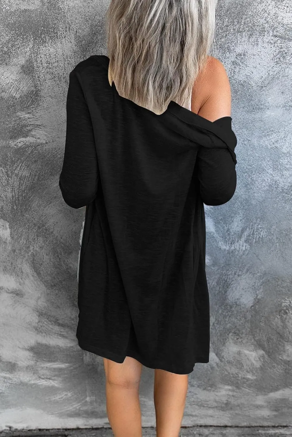 MEROKEETY Women's Open Front Lightweight Cardigan Long Sleeve Button Down Loose Outwear with Pockets