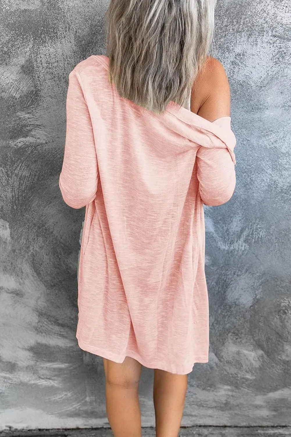 MEROKEETY Women's Open Front Lightweight Cardigan Long Sleeve Button Down Loose Outwear with Pockets