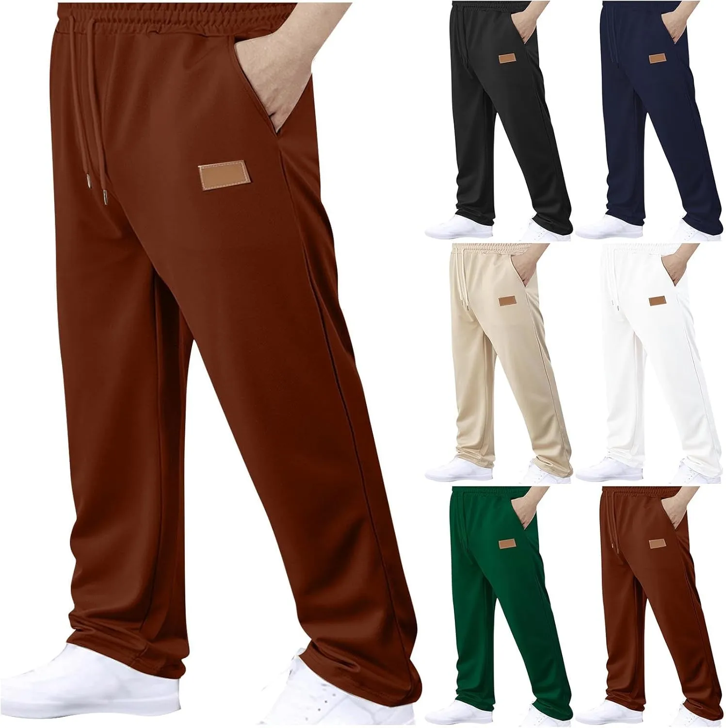 Muscularfit Sweatpants for Men Casual Lounge Pants Drawstring Elastic Waist Summer Sports Trousers Baggy Joggers with Pockets