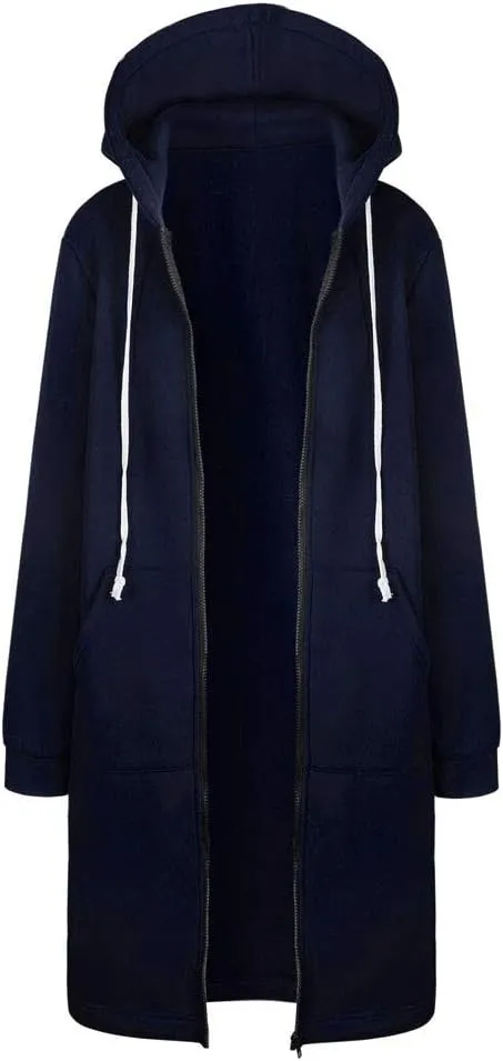 Muyise Women's 2023 Zip Up Hoodies Casual Long Sleeve Sweatshirts Winter Warm Fall Jacket Hooded Coat Outerwear with Pockets