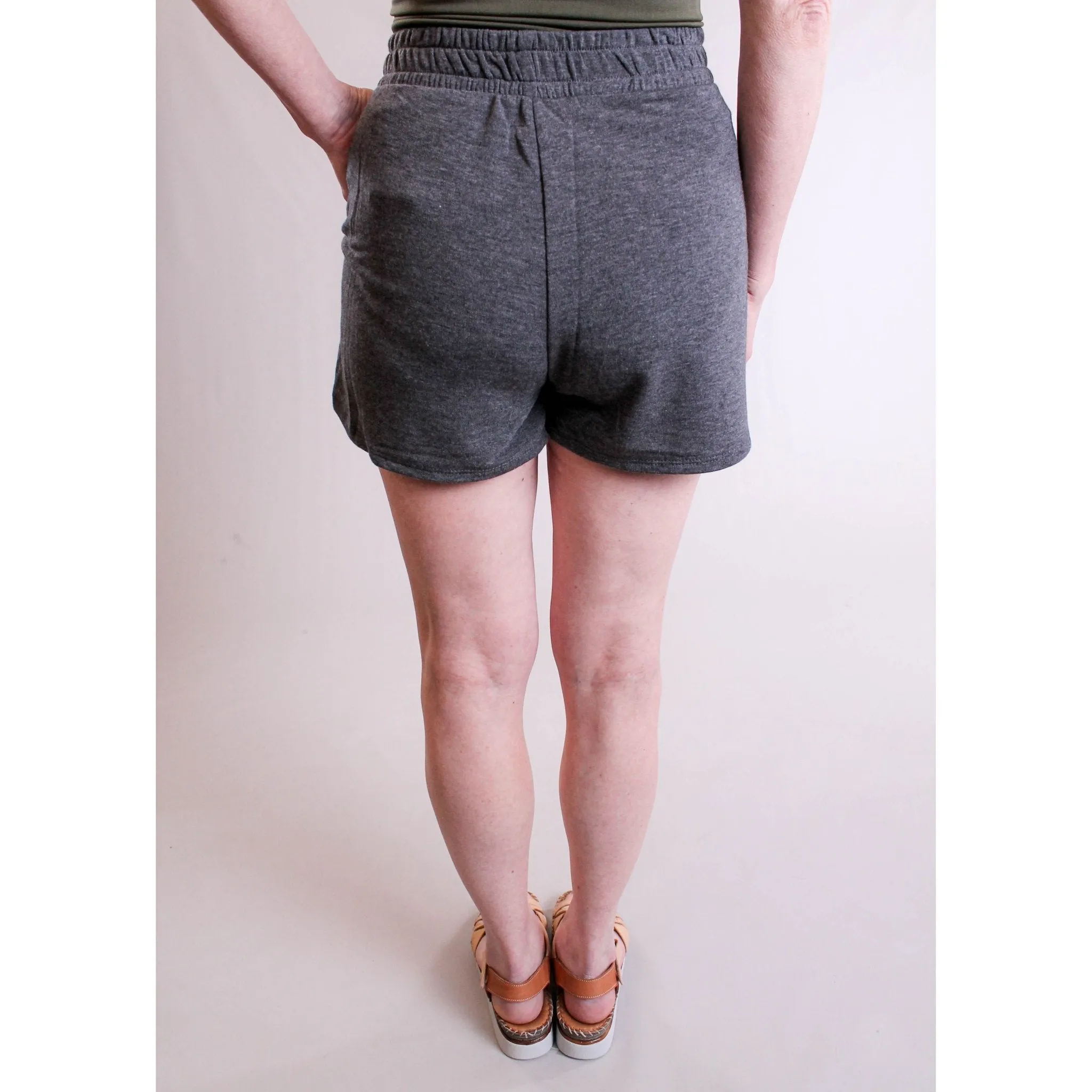 Mystree Shorts with Faux Drawstring Waist
