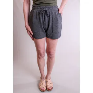 Mystree Shorts with Faux Drawstring Waist