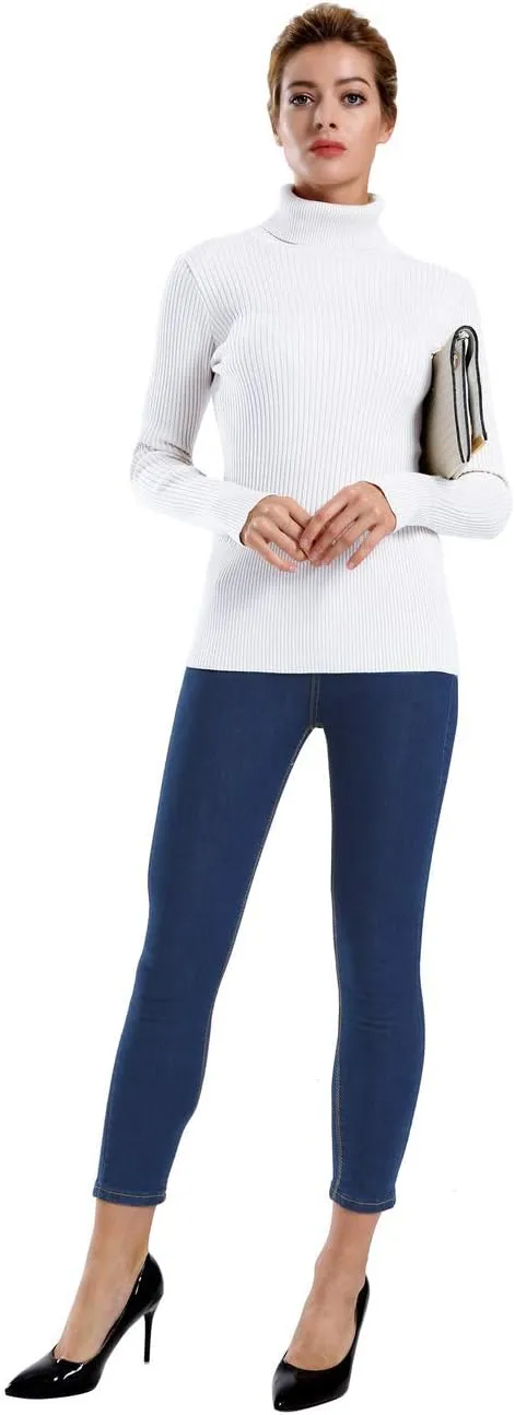 ninovino Women's Turtleneck Ribbed Long Sleeve Sweater Pullover Tops