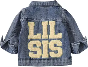 Noubeau Toddler Baby Girls Jean Jacket Kids Denim Jacket Long Sleeve Button Top Coat Casual Outerwear