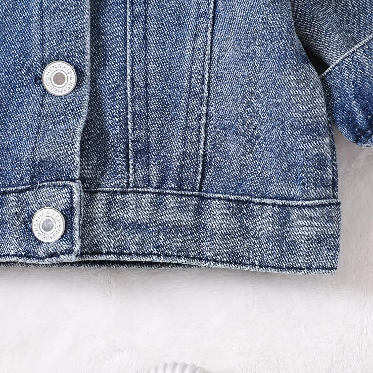 Noubeau Toddler Baby Girls Jean Jacket Kids Denim Jacket Long Sleeve Button Top Coat Casual Outerwear