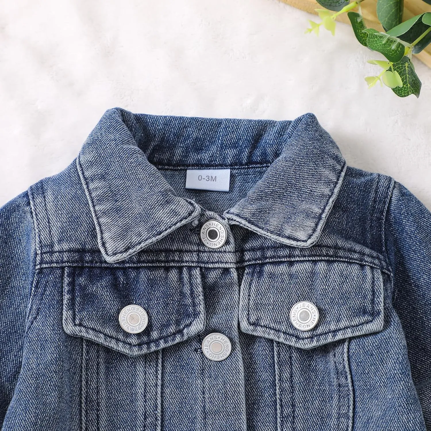 Noubeau Toddler Baby Girls Jean Jacket Kids Denim Jacket Long Sleeve Button Top Coat Casual Outerwear