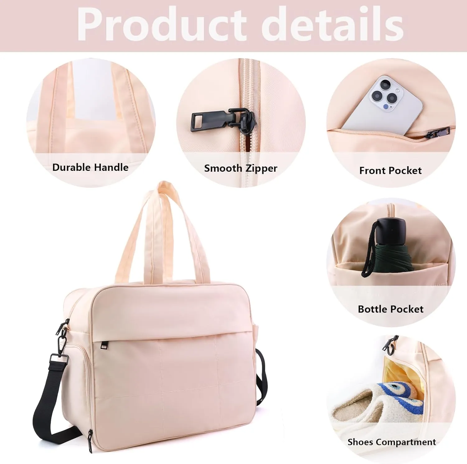 ORAD Large Nylon Tote Handbag with Removable Shoulder Strap - Durable and Versatile Tote Bag for Everyday Use