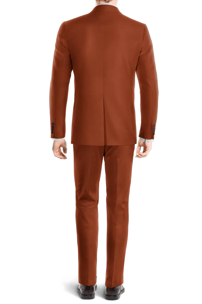 Orange Slim fit 2 piece 1-Button Suit