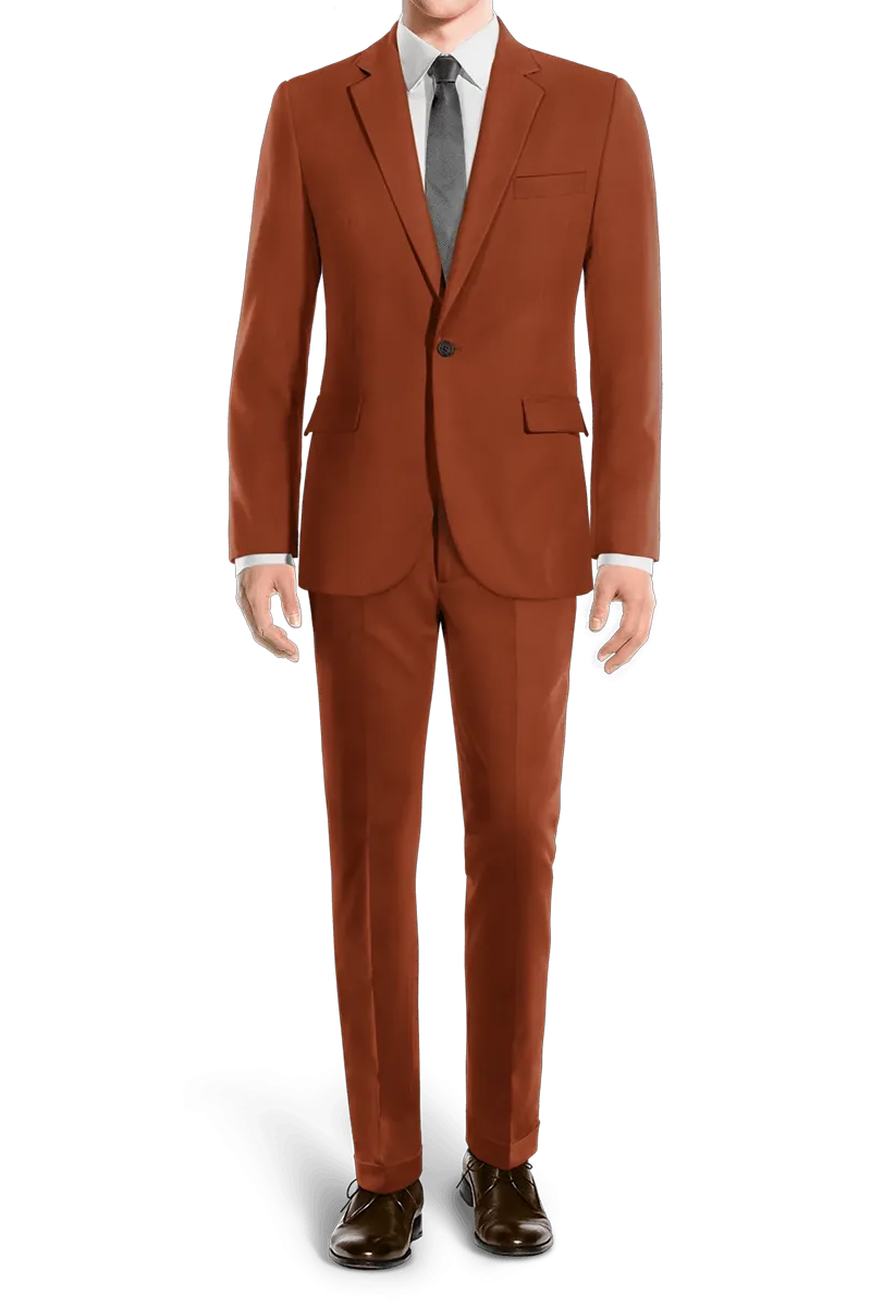 Orange Slim fit 2 piece 1-Button Suit