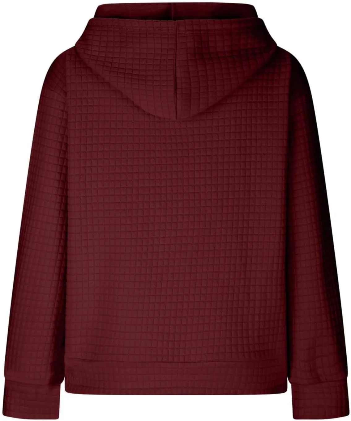 Oversized Hoodies for Women Athleisure Quilted Drawstring Crewneck Sweatshirts Fall Knit Pullover Sweaters with Pocket