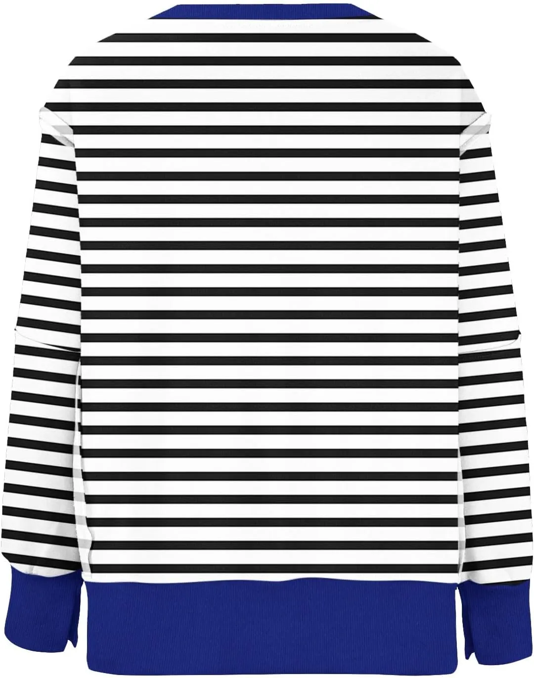 Oversized Sweatshirt for Women 2024 Long Sleeve Striped Sweatshirts Crewneck Corded Pullover Top Fall Winter Outfits