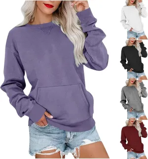 Oversized Sweatshirt for Women Crewneck Casual Long Sleeve Shirts Basic Pullover Top Fashion Clothing Outerwear
