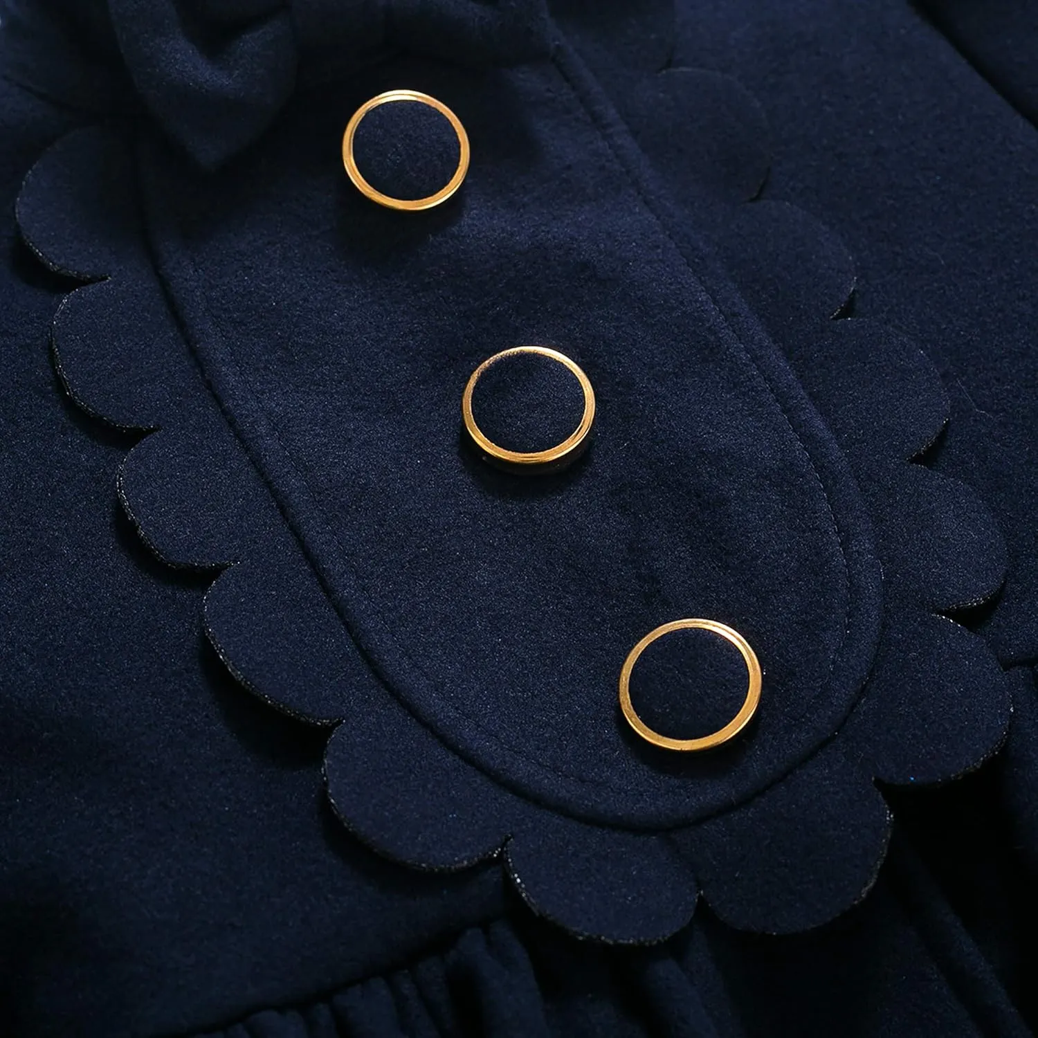 Pettigirl Little Girl Autumn Winter Navy Blue Fashion Jacket Coat Kids Vintage Warm Trench Outerwear Outfit