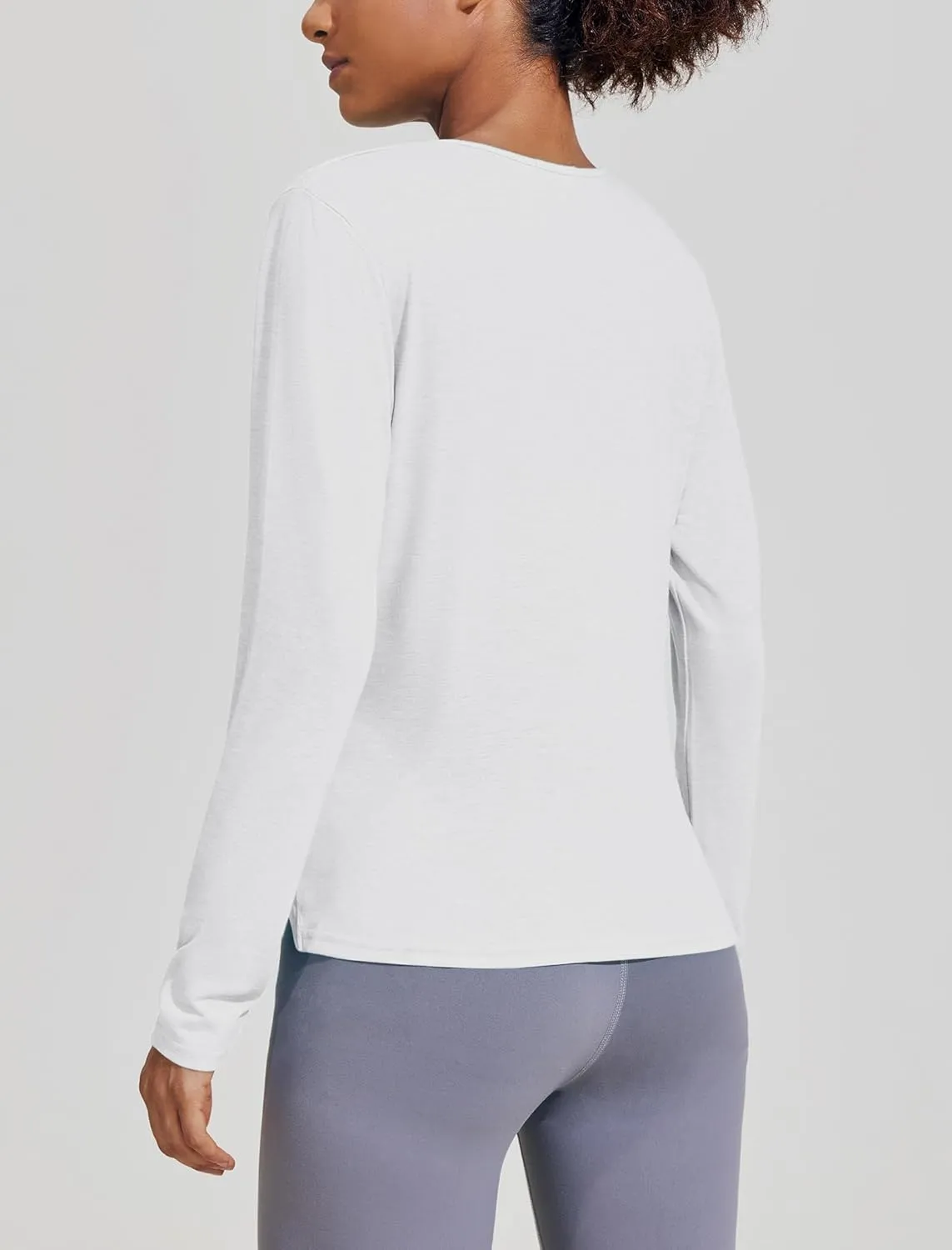PINSPARK Womens Long Sleeve Shirts Workout Tops V Neck Twist Front Hiking Yoga Running Casual T-Shirt