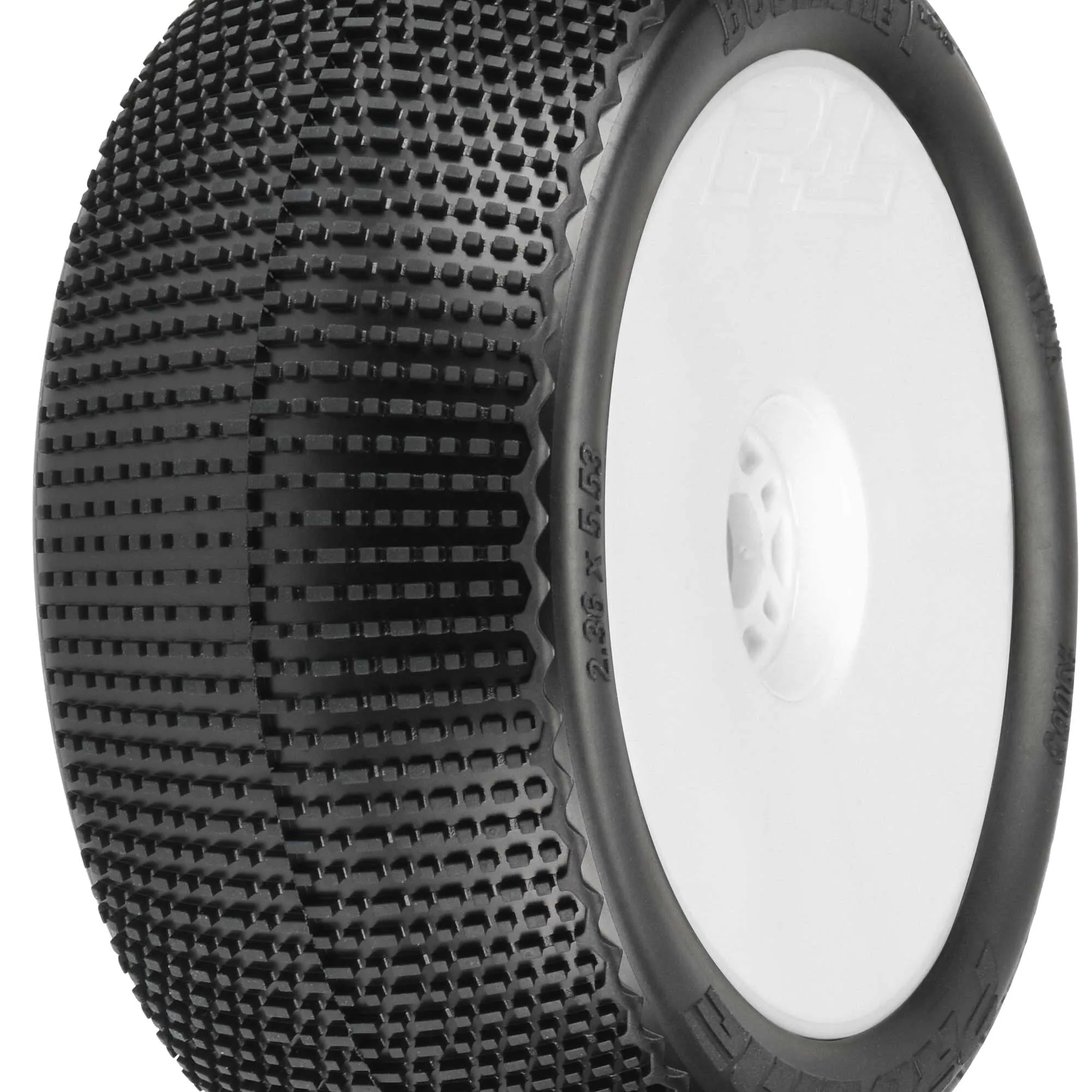 Pro-Line 1/8 Buck Shot S3 F/R 4.0" Tires Mounted 17mm White Zero Offset Wheels (2) 9063-233 | PRO9063233
