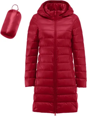 Puffer Jacket Womens Cropped Women's Down Jackets & Parkas Packable Neck Pillow Women Down Travel Puffer Jacket Womens Winter Hooded Coat Waterproof Warm Long Puffer Jacket Parka Parkas for Women