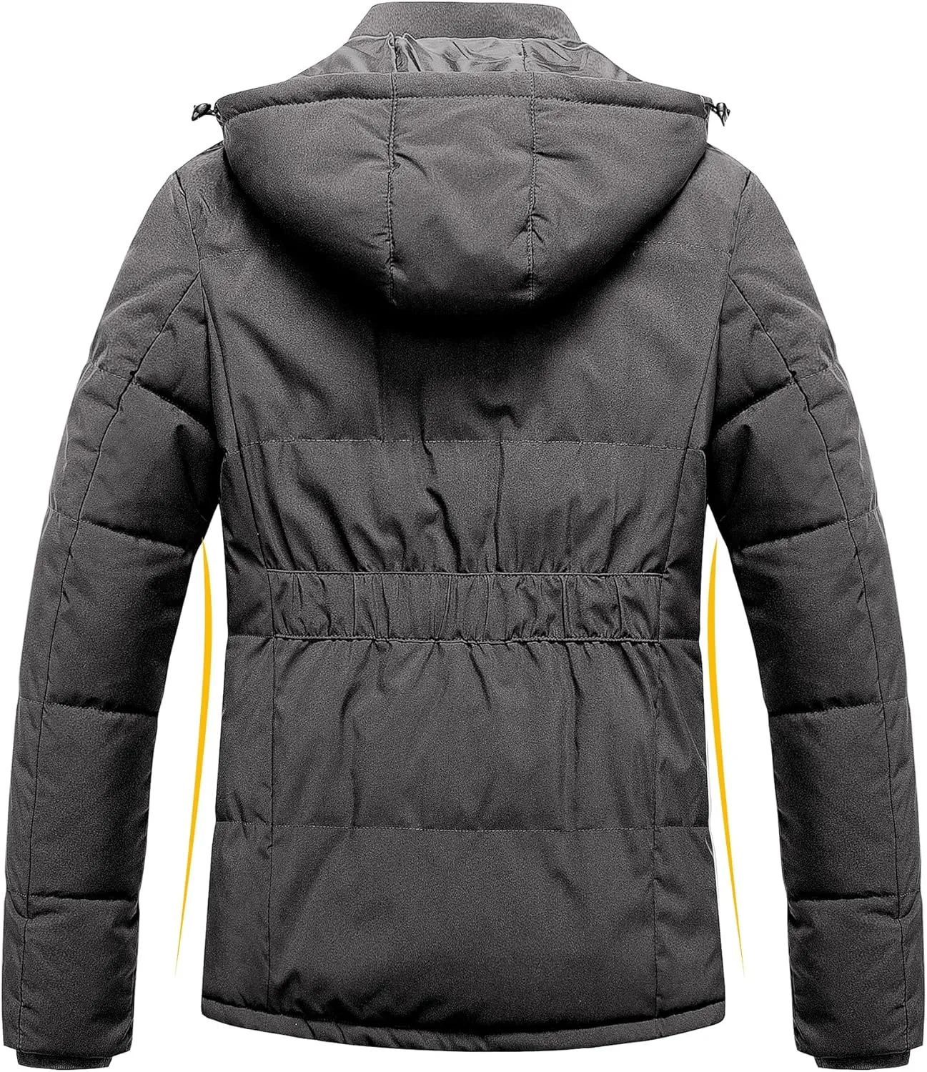 Pursky Women's Warm Winter Thicken Coat Waterproof Cropped Jackets Parka With Removable Hood