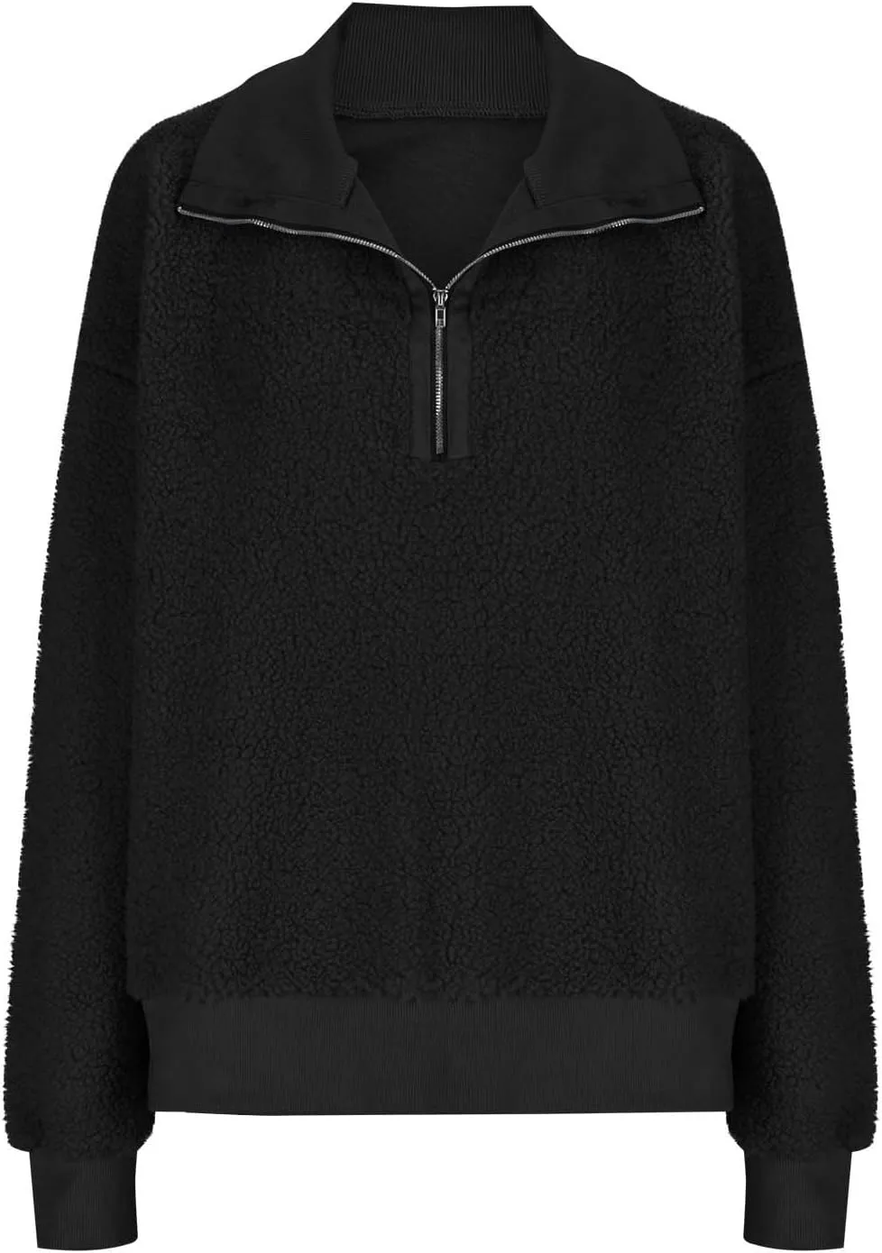 Quarter Zip Pullover Womens Sherpa Jackets Fleece Fuzzy Sweatshirt Casual Winter Coats Fashion Fall 2024 Outerwear