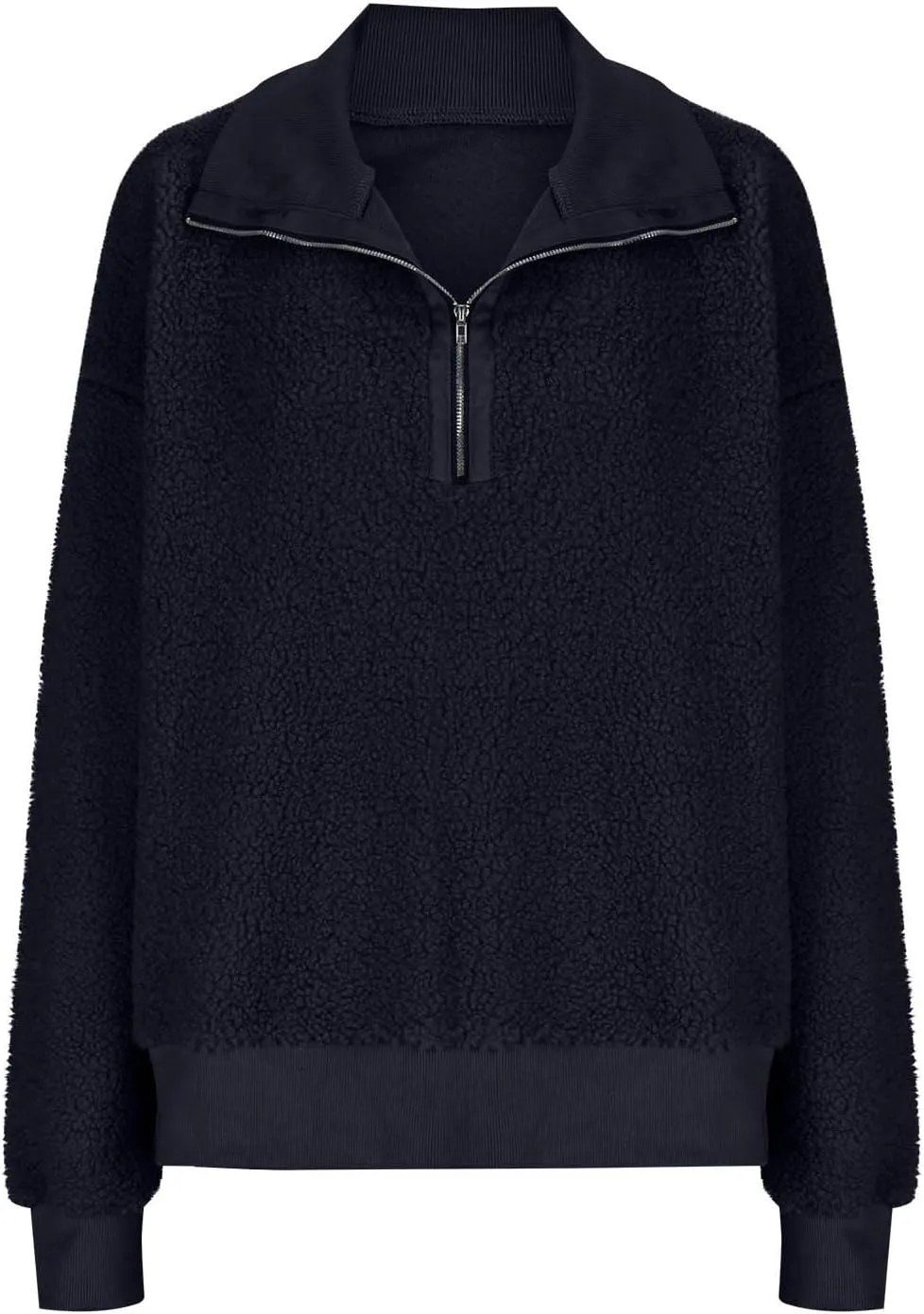 Quarter Zip Pullover Womens Sherpa Jackets Fleece Fuzzy Sweatshirt Casual Winter Coats Fashion Fall 2024 Outerwear