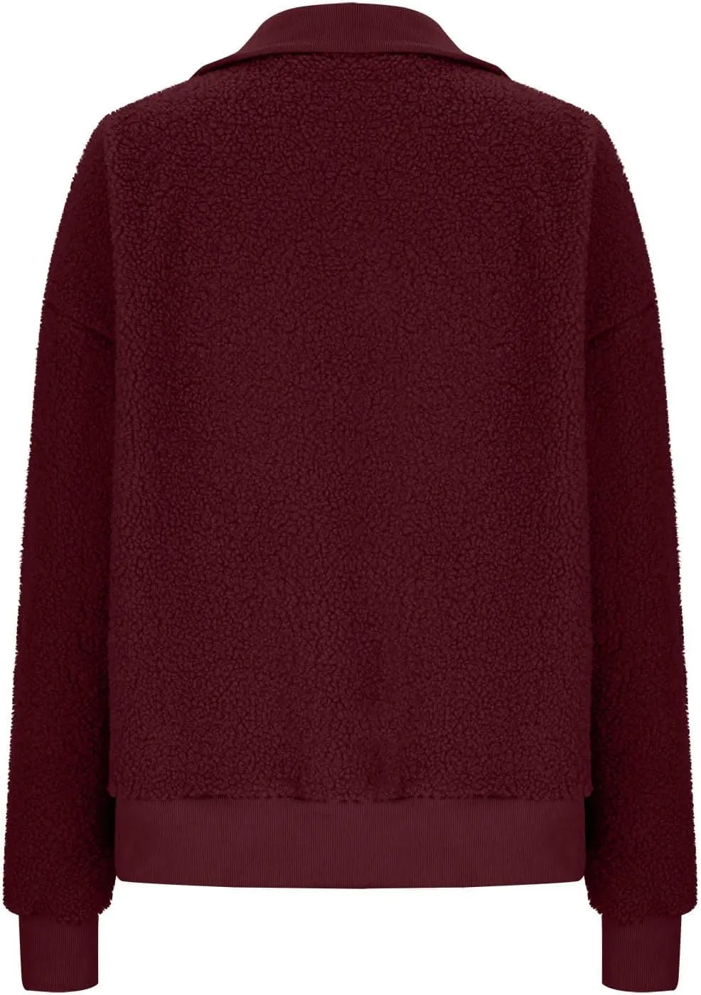 Quarter Zip Pullover Womens Sherpa Jackets Fleece Fuzzy Sweatshirt Casual Winter Coats Fashion Fall 2024 Outerwear