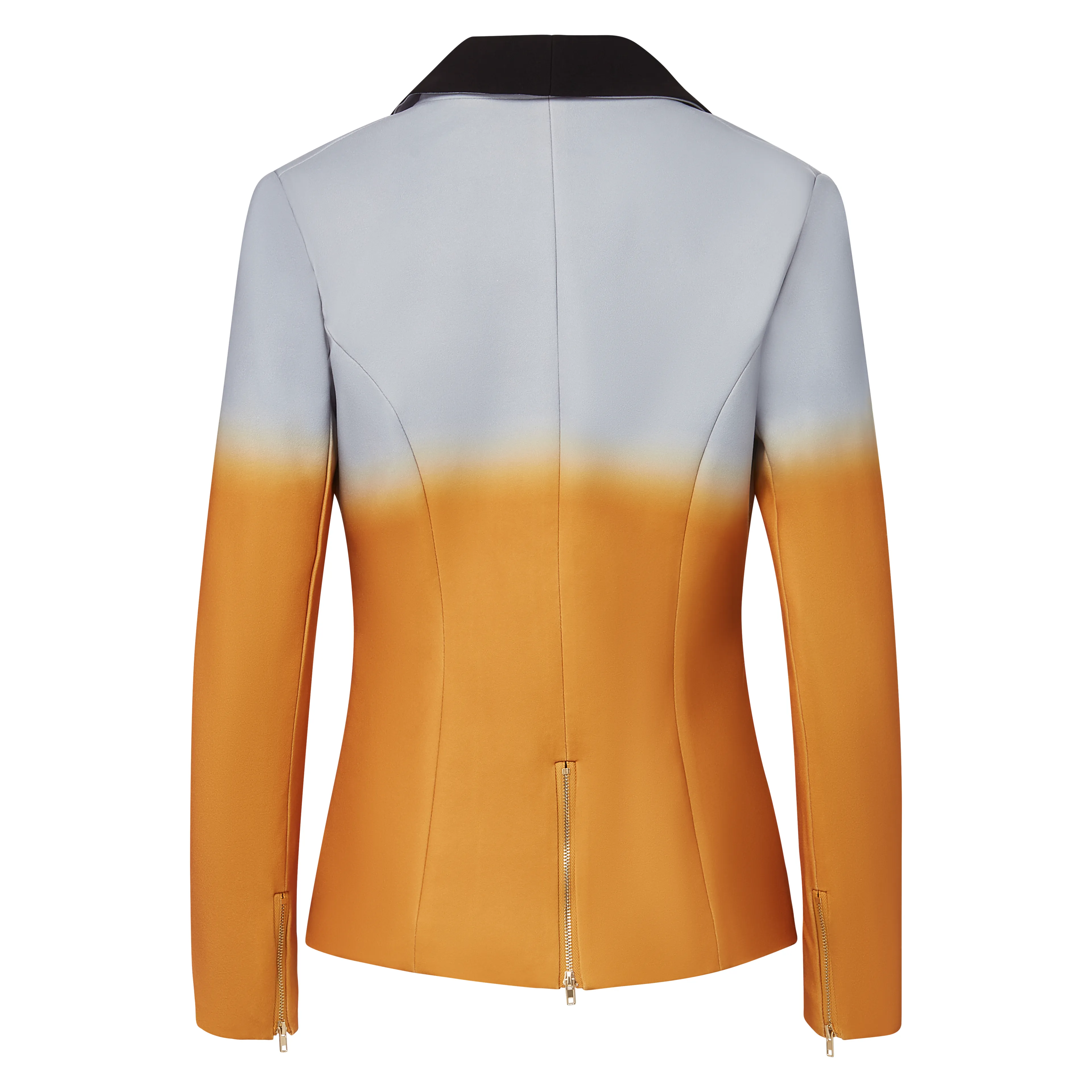 Rebellious Ombre Stretch Blazer - Mustard Gold Ombre