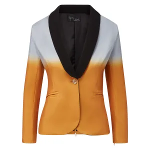 Rebellious Ombre Stretch Blazer - Mustard Gold Ombre