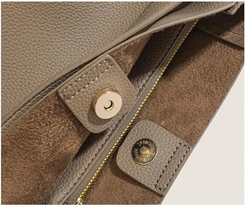 Retro Niche Design Bucket Women's Bag 2024 New Commuting Shoulder Bag Casual Versatile Crossbody Bucket Bag(Gray)