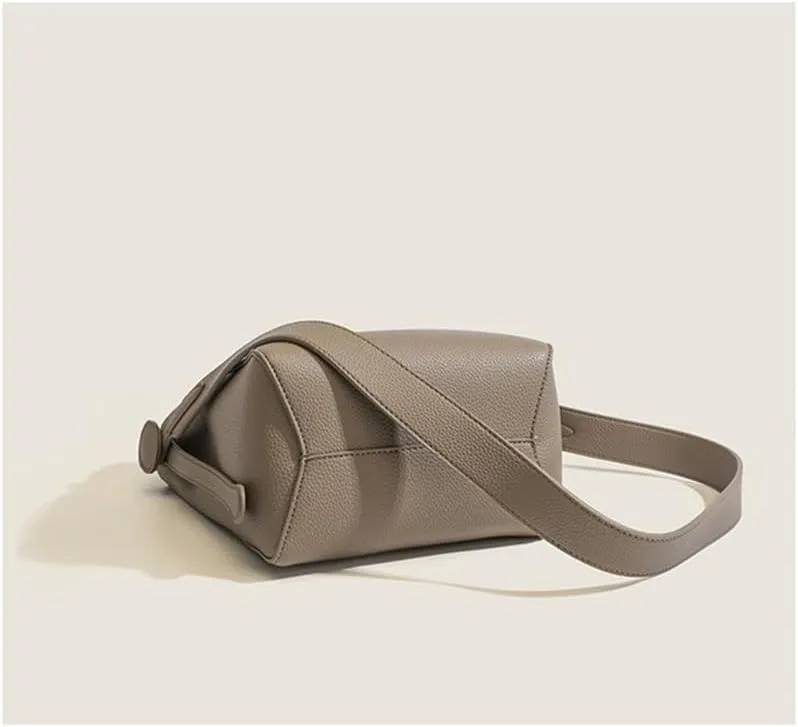Retro Niche Design Bucket Women's Bag 2024 New Commuting Shoulder Bag Casual Versatile Crossbody Bucket Bag(Gray)