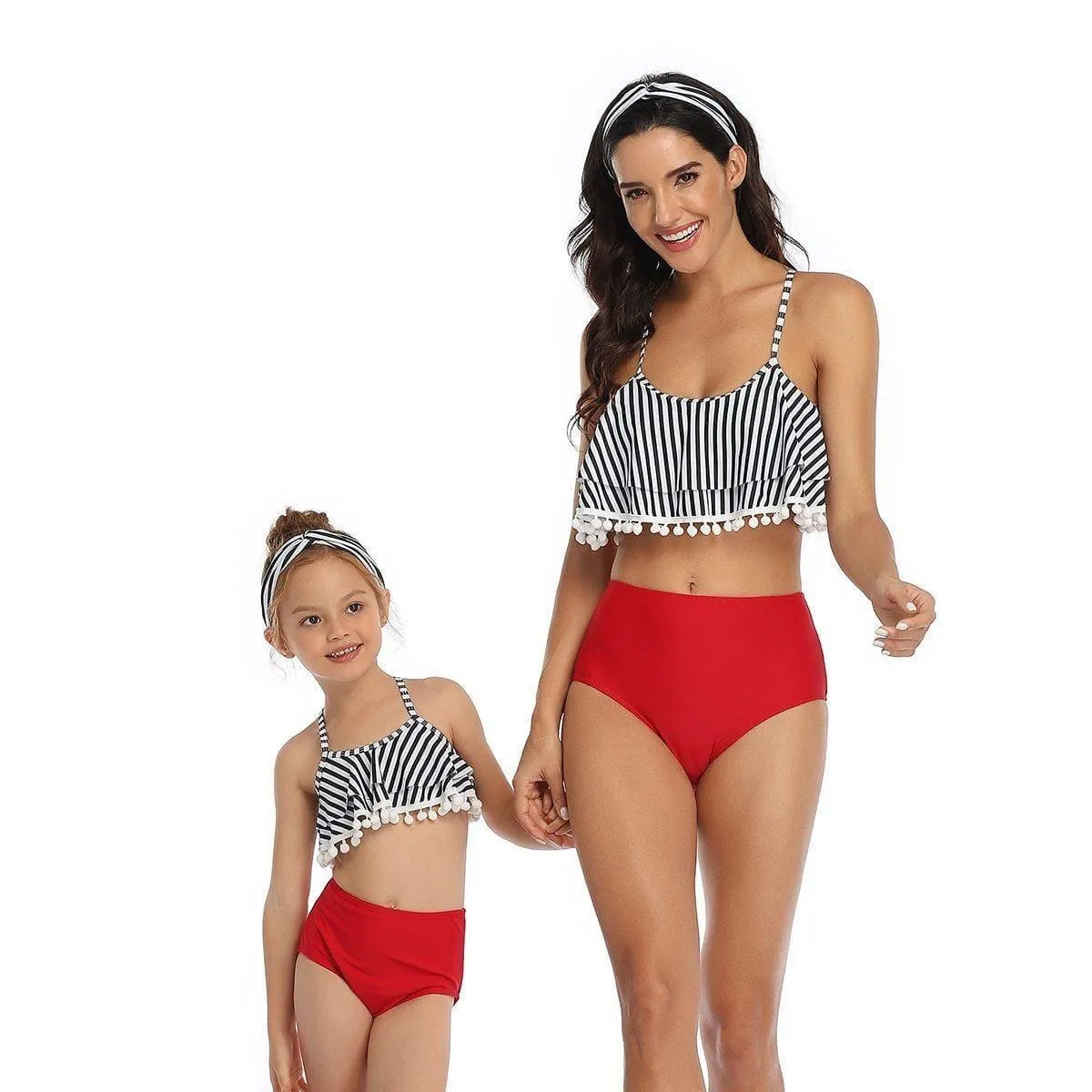Ruffles Women Sexy Vintage Swimsuit Set