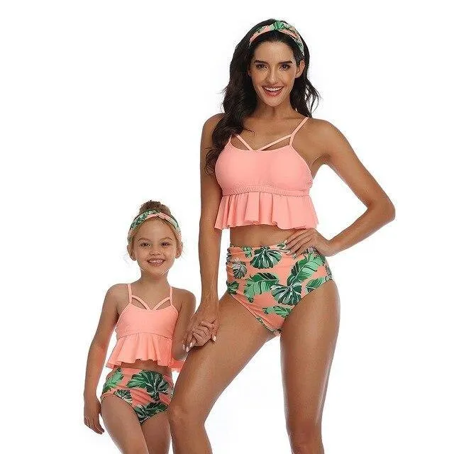 Ruffles Women Sexy Vintage Swimsuit Set