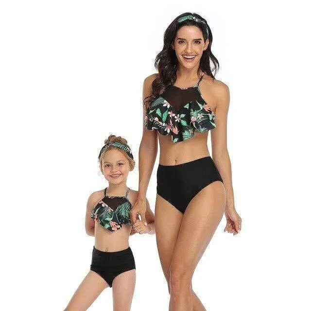 Ruffles Women Sexy Vintage Swimsuit Set