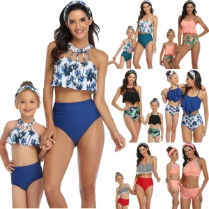 Ruffles Women Sexy Vintage Swimsuit Set