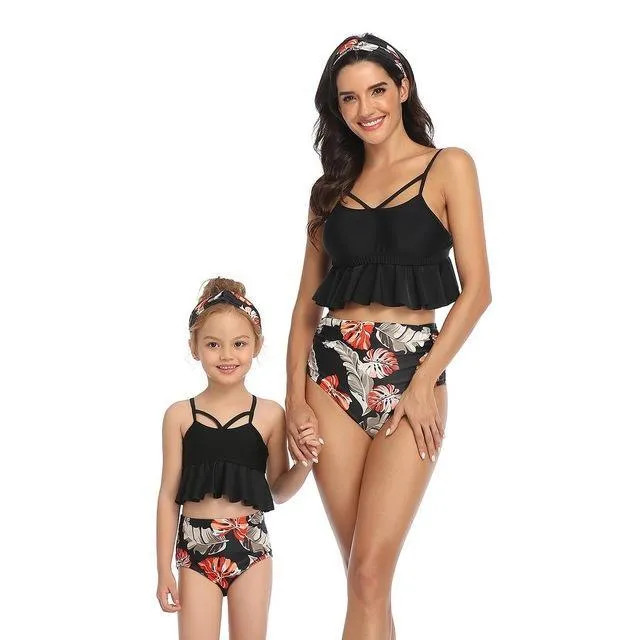 Ruffles Women Sexy Vintage Swimsuit Set
