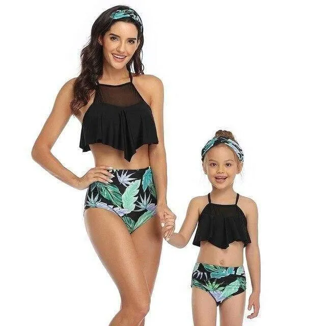 Ruffles Women Sexy Vintage Swimsuit Set