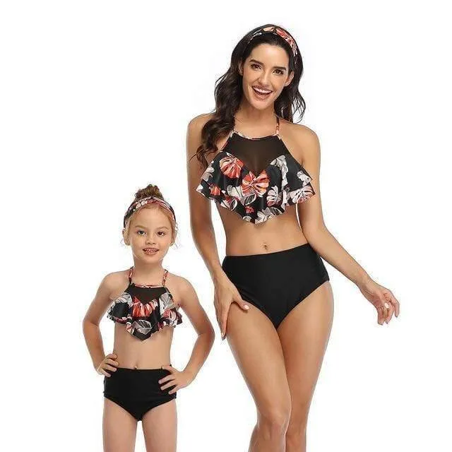 Ruffles Women Sexy Vintage Swimsuit Set