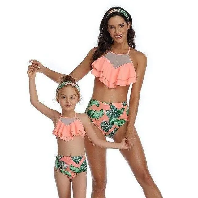 Ruffles Women Sexy Vintage Swimsuit Set